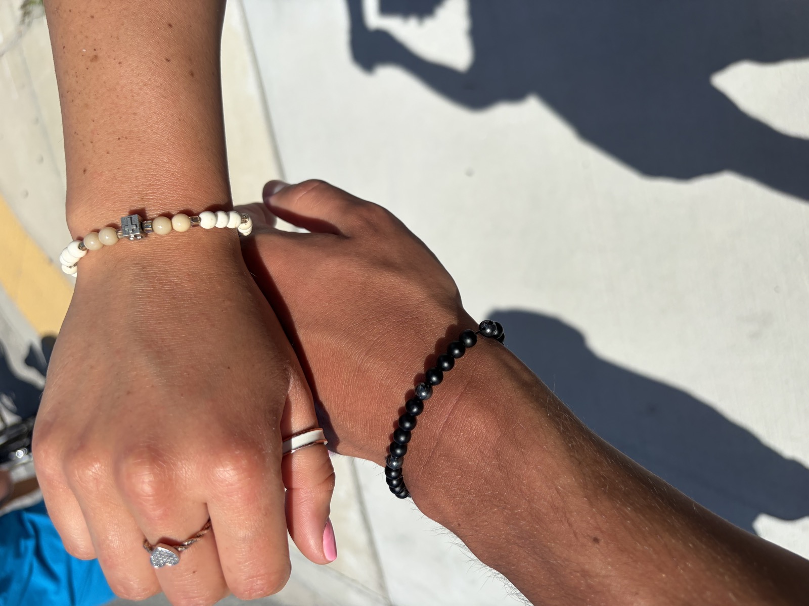 A his-and-hers custom bracelet set
